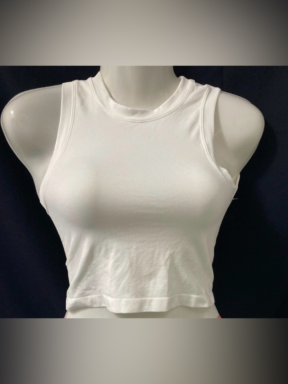 ANWND Y2K White Fitted Crop Tank Top Sleeveless Women’s Small